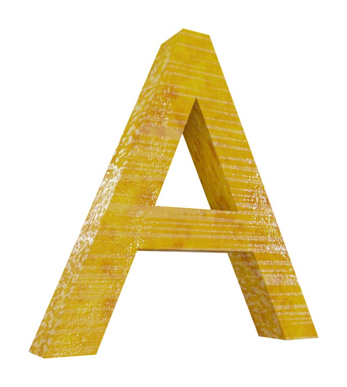 1字ずつレンダリングした「A」